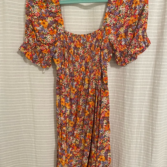 Iris Floral Print Puff Sleeve Mini-Dress - Picture 3 of 6